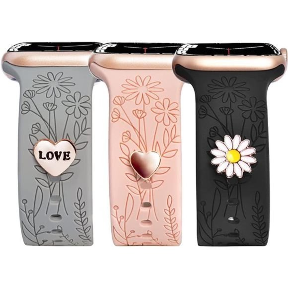 NEW 3 Engraved Apple Watch Bands with Charms main image 4